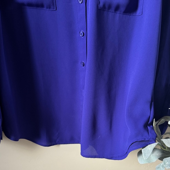 Express Royal Blue Button-Up The Portofino Shirt - Picture 3 of 4